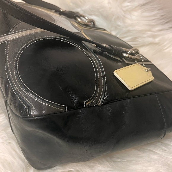 Coach Black Leather Tote Bag - Picture 10 of 12